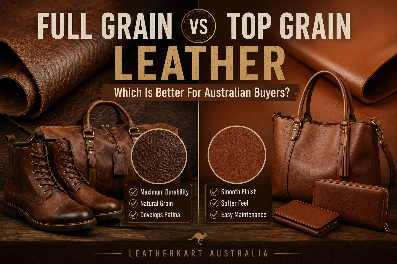 Full Grain vs Top Grain Leather: Which Is Better for Australian Buyers?