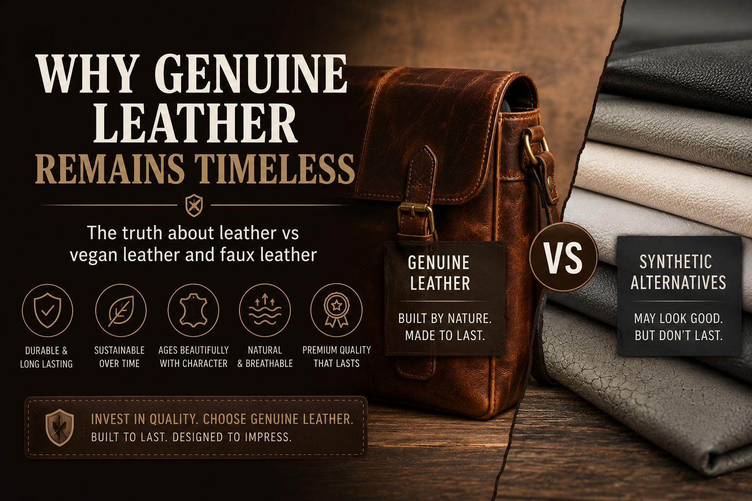 Why Genuine Leather Remains Timeless: The Truth About Leather vs Vegan Leather and Faux Leather