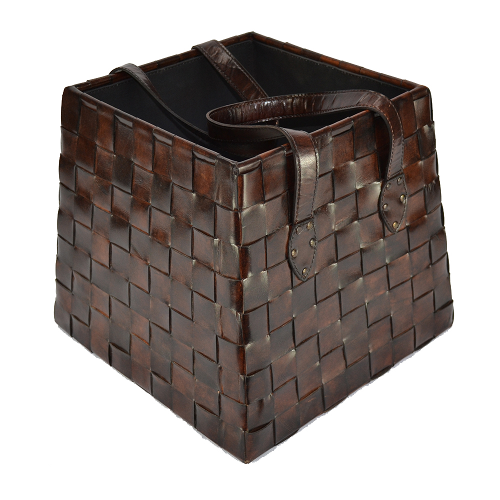 Leather Magazine Baskets
